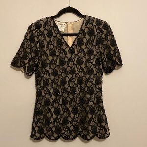 Beaded zip up vintage top petite small